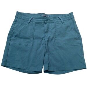 Prana Green Ripstop Active Shorts Sz 12 7" Inseam Hiking Outdoor Stretch